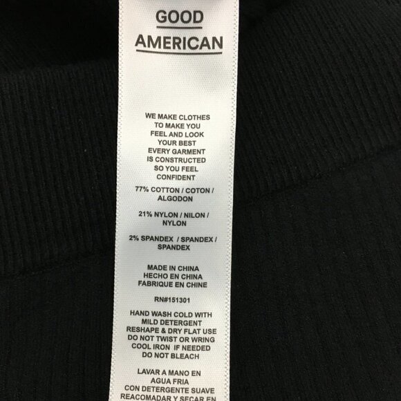 NEW Good American Women's Black Rib Knit Stretch Pants Baby Flare size 5/6 - Picture 9 of 13
